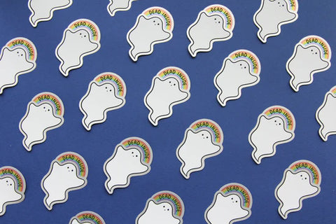 Dead Inside Rainbow Ghost Sticker
