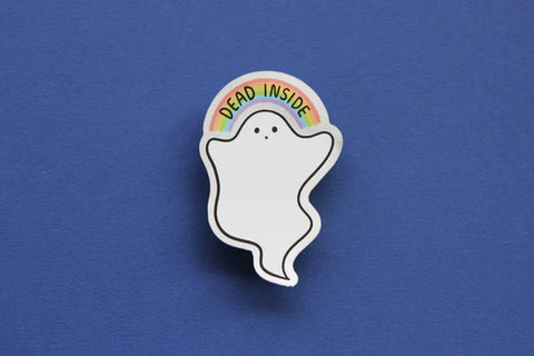 Dead Inside Rainbow Ghost Sticker