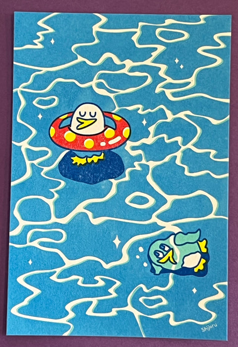 Penguin Water Postcard