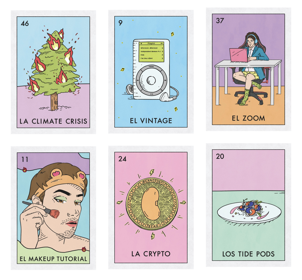 Millennial Loteria Board Game La Gen Z Edition Be Nice Have Fun