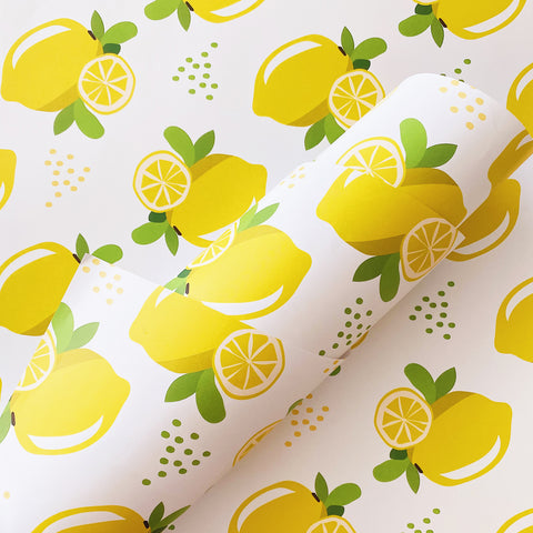 Illustrated Lemon Gift Wrap Sheet