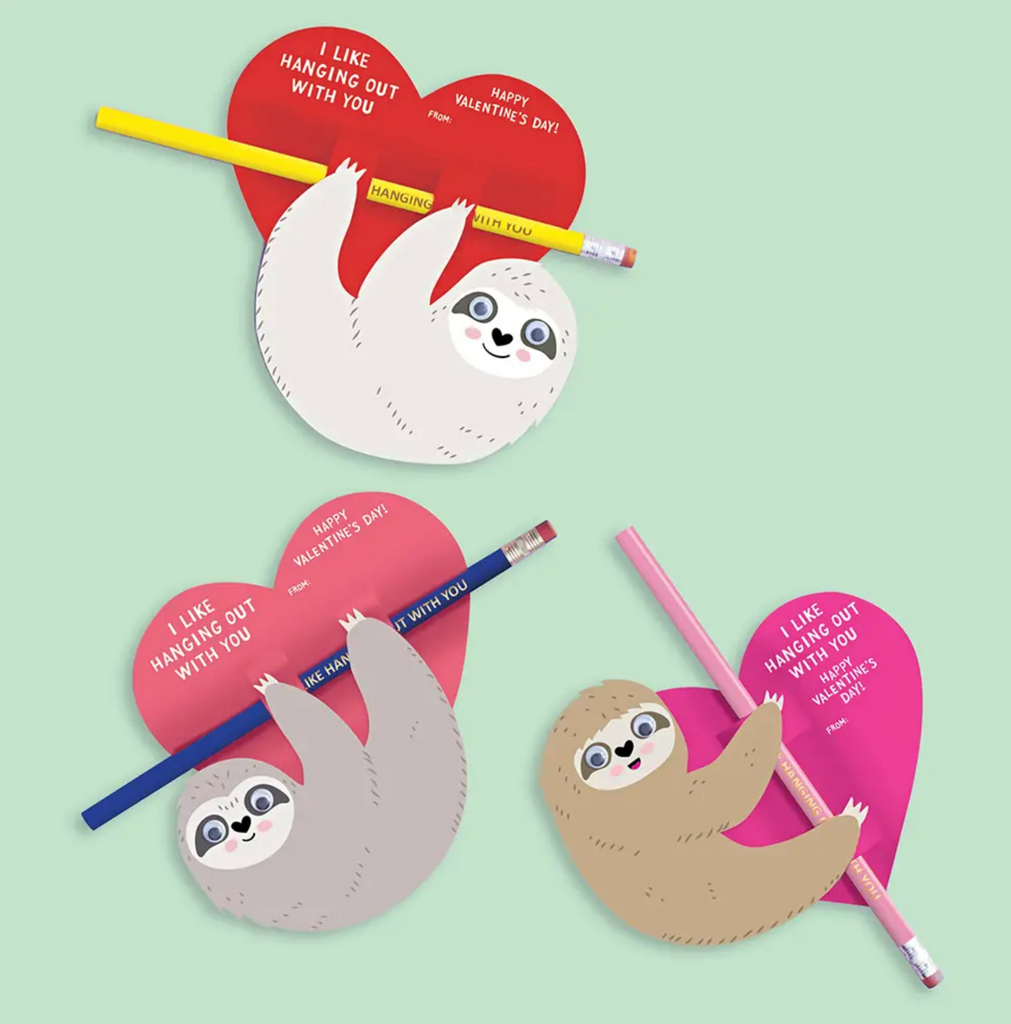 Sloth with Pencil DIY Valentine's Card Kit