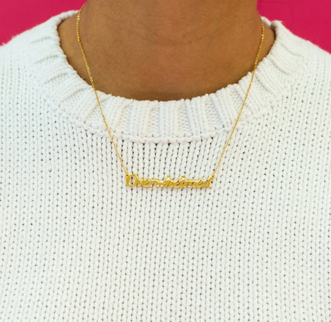 Overwhelmed Nameplate Necklace