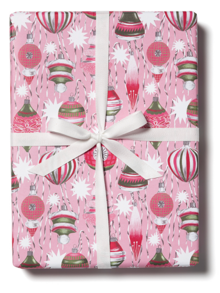 Retro Ornaments Holiday Wrapping Paper - 3 Pack