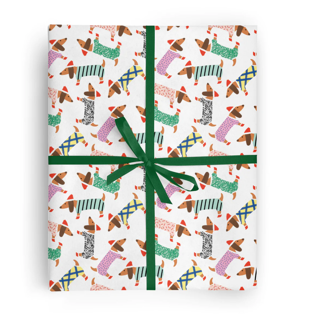 Dachshunds- Gift Wrap roll of 3 sheets