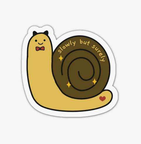 Slowly but surely kawaii snail vinyl sticker