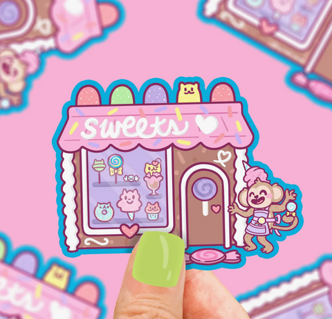 Candy Store Sweet Shop Keeper Vinyl Sticker