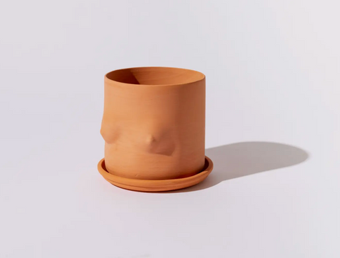 5" Terra-Cotta boob pot (With Saucer)